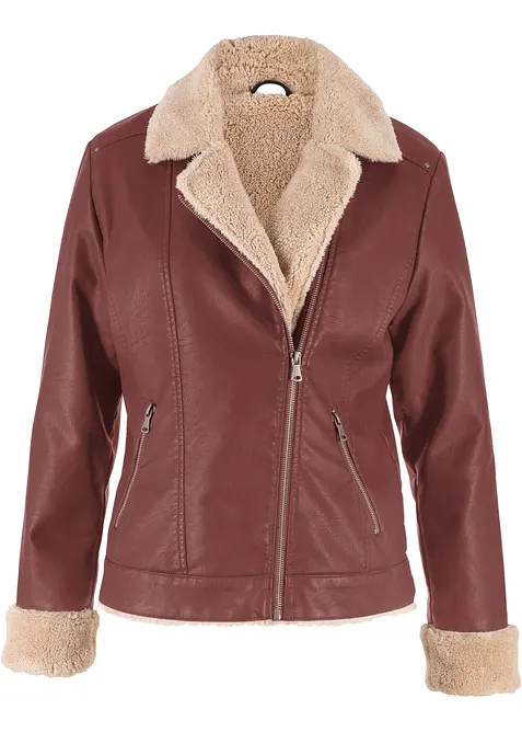 Jacka i skinnimititation, fodrad, bonprix