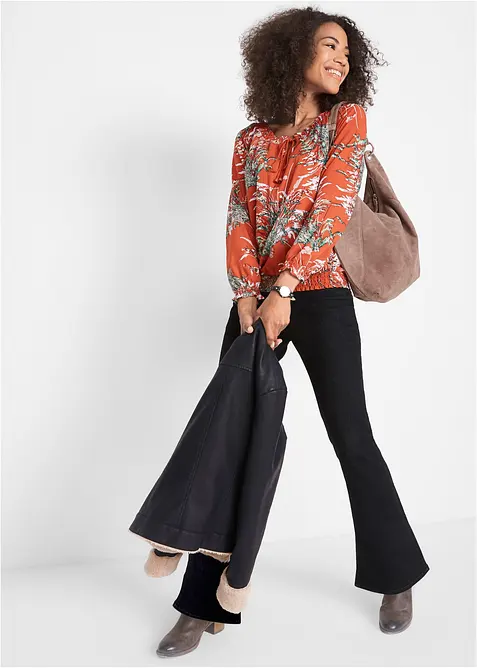 Jacka i skinnimititation, fodrad, bonprix