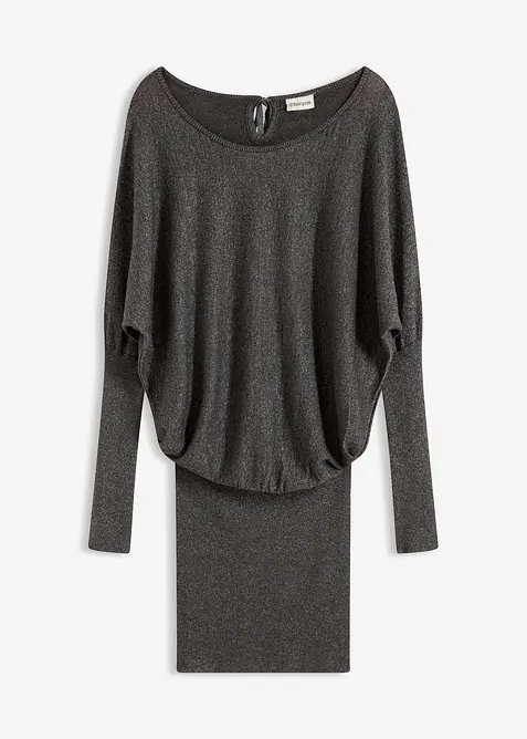 Stickad klänning i mjuk viskosmix, bonprix