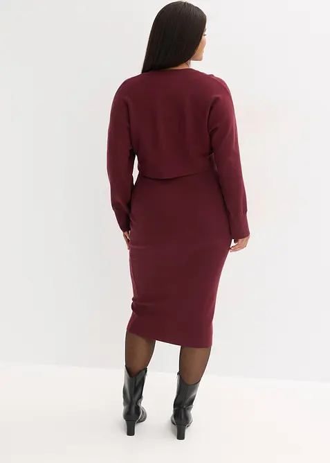 Stickad kl&auml;nning och topp (2 delar), bonprix