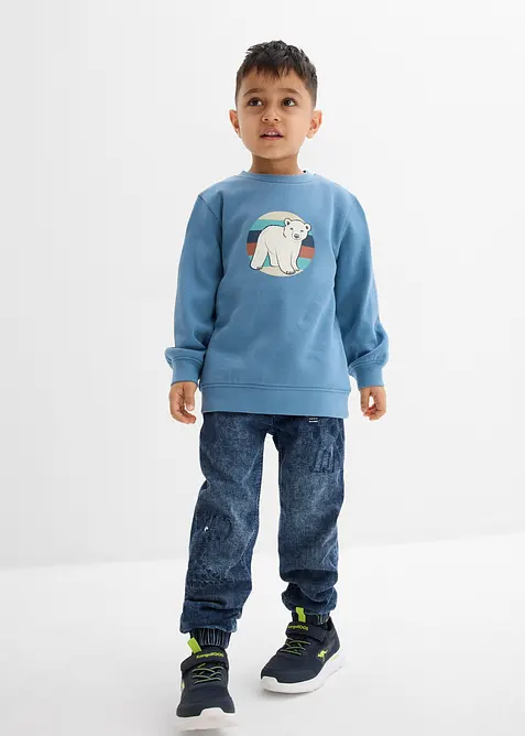 Dra på-jeans med jerseyfoder, Regular Fit, bonprix