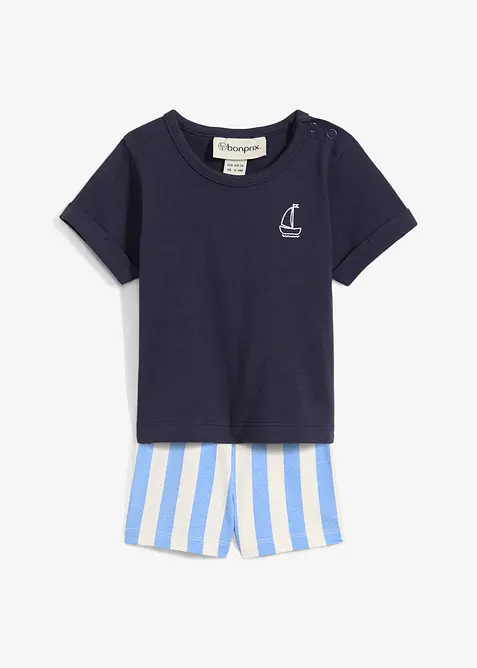 T-shirt och shorts för bebisar i ren ekologisk bomull (2 delar), bonprix