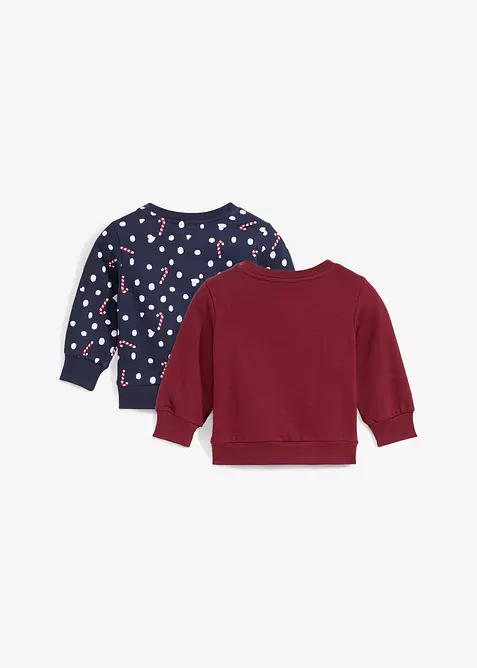 Sweatshirt med julmotiv för bebisar (2-pack), bonprix