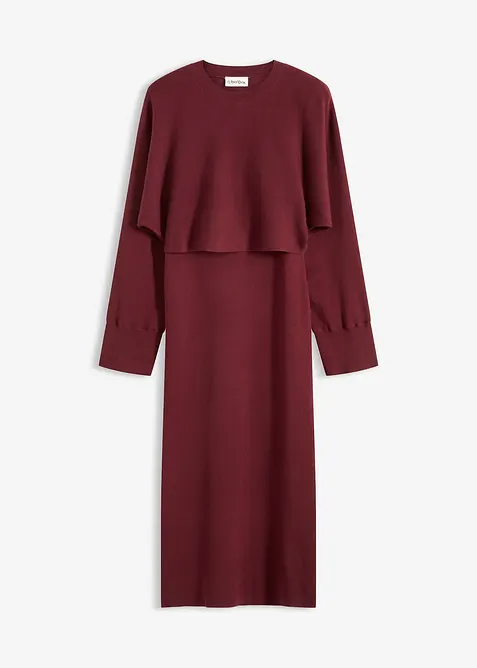 Stickad kl&auml;nning och topp (2 delar), bonprix