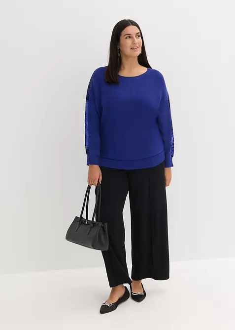 Finstickad tr&ouml;ja med paljetter, bonprix