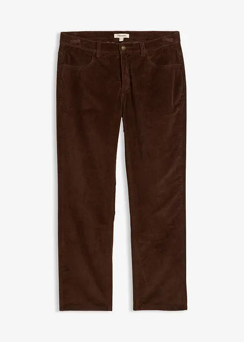 Flanellfodrad manchesterbyxa, Loose Fit, Straight, bonprix