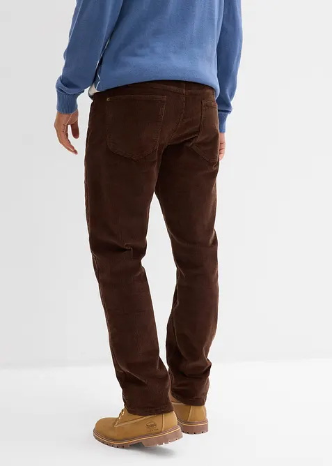 Flanellfodrad manchesterbyxa, Loose Fit, Straight, bonprix