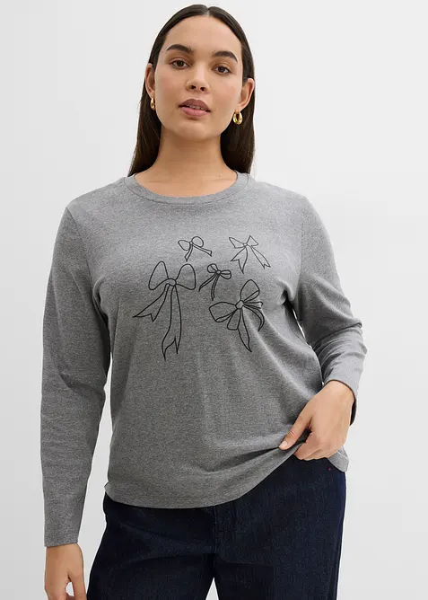 Långärmad topp av ekologisk bomull, bonprix