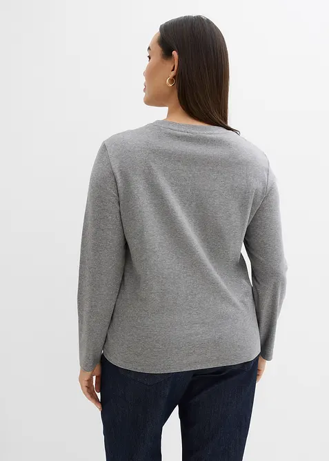 Långärmad topp av ekologisk bomull, bonprix