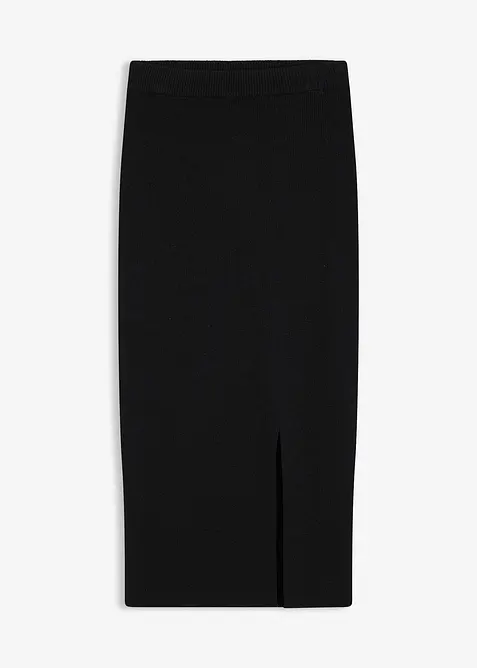 Finstickad kjol av mjuk viskosmix, bonprix