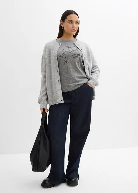 Långärmad topp av ekologisk bomull, bonprix