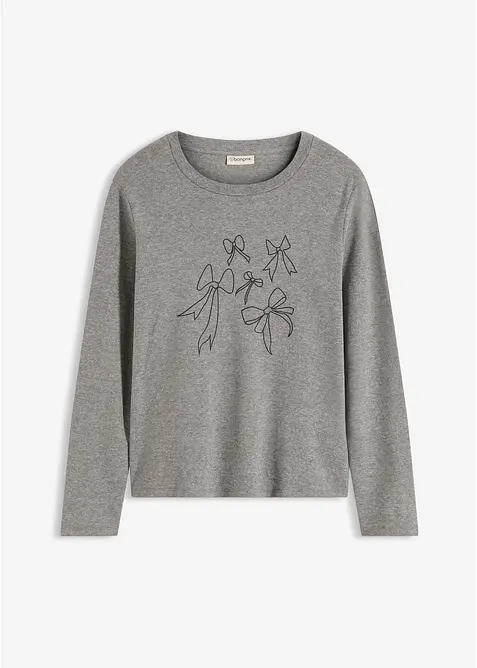 Långärmad topp av ekologisk bomull, bonprix