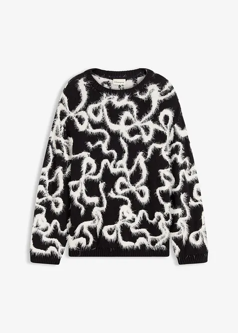 Jacquardstickad tröja av mjuk viskosmix, bonprix