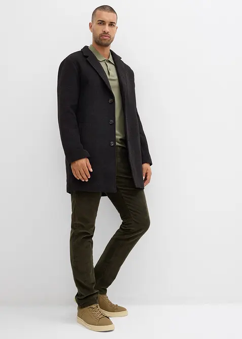 Fodrad manchesterbyxa Regular Fit med resårlinning och flanellfoder, Straight, bonprix