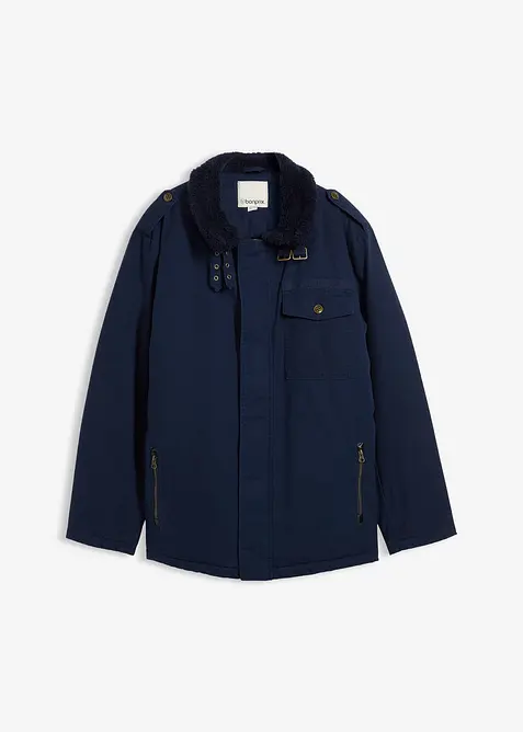 Vinterjacka av ren bomull med teddyfoder, bonprix