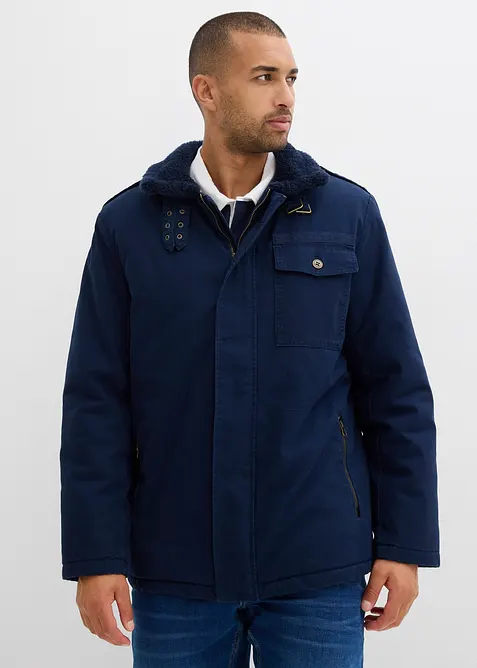 Vinterjacka av ren bomull med teddyfoder, bonprix