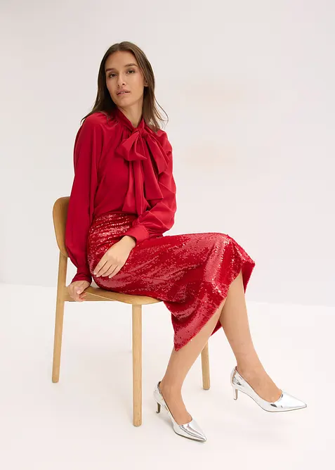 Paljettmidikjol, bonprix