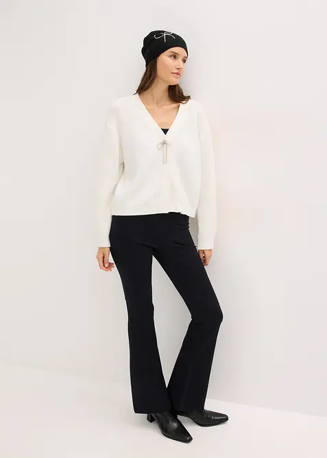 Stickad kofta i kort modell, bonprix