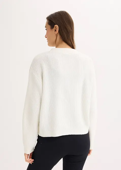 Stickad kofta i kort modell, bonprix