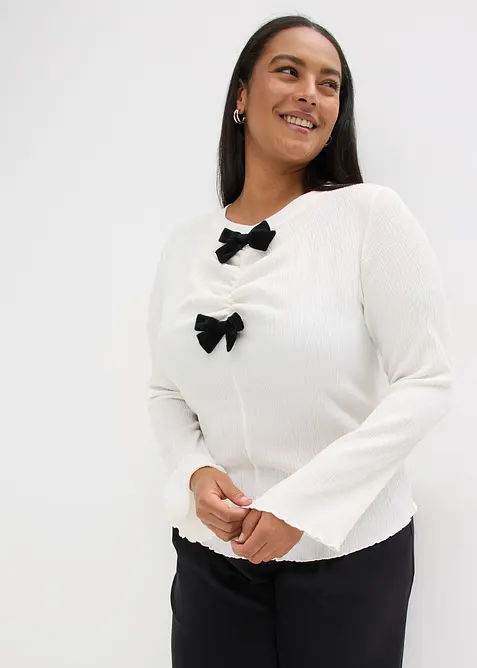 L&aring;ng&auml;rmad topp av cr&ecirc;pe, bonprix