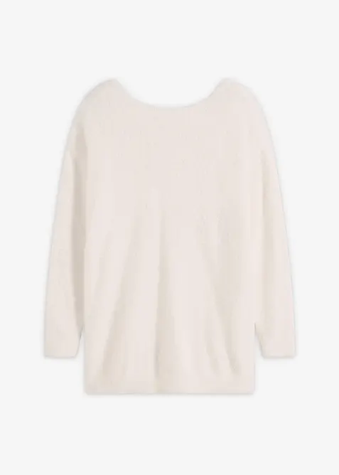 Lång tröja av mjukt fjädergarn, bonprix