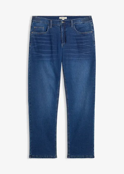 Fodrade jeans med stretch och resårlinning, Straight, bonprix