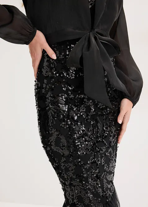 Bolero av tunn tyll med knytdetalj, bonprix