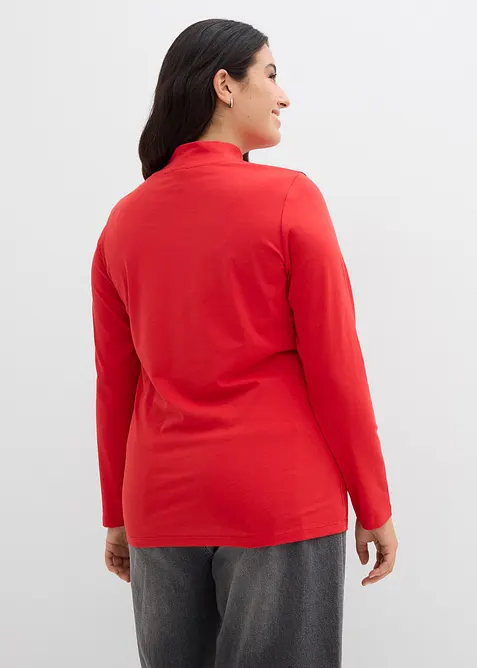 Långärmad topp i figurnära modell, bonprix