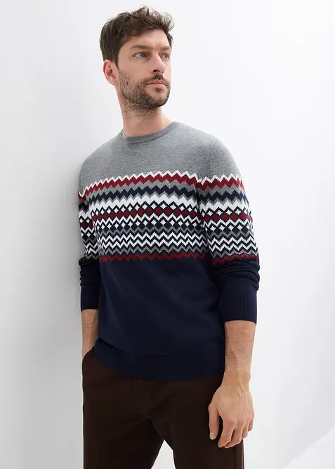 Lusemönstrad tröja med bomull, bonprix