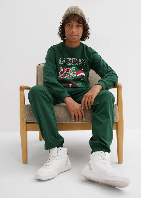 Sweatshirt och trik&aring;byxa i bomull (2 delar), bonprix