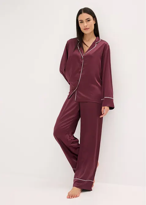 Vävd satinpyjamas, bonprix