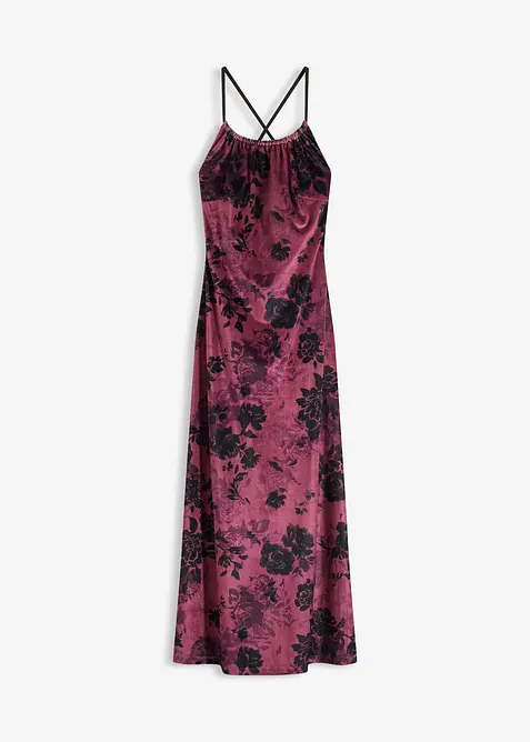 Maxiklänning av glansig sammet, bonprix