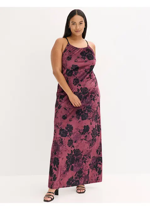 Maxiklänning av glansig sammet, bonprix