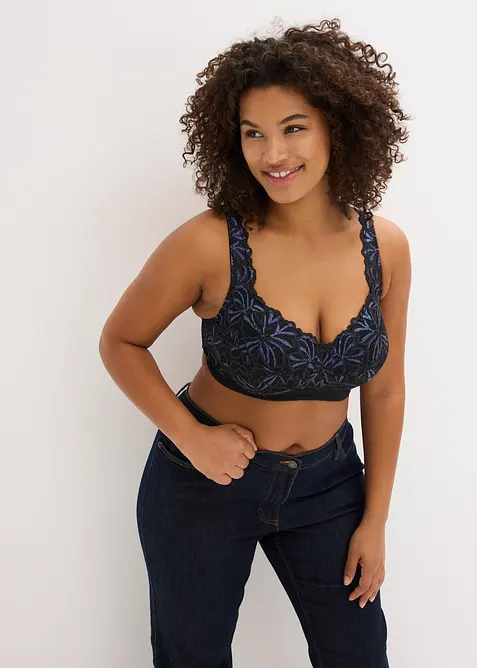 Avlastande BH utan bygel, med flerf&auml;rgat glittergarn, bonprix