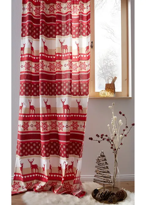 Gardinlängd med älgmotiv (1-pack), bonprix