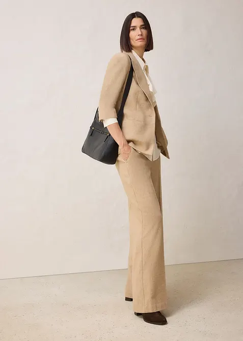 Fiskbensmönstrad yllekavaj, bonprix