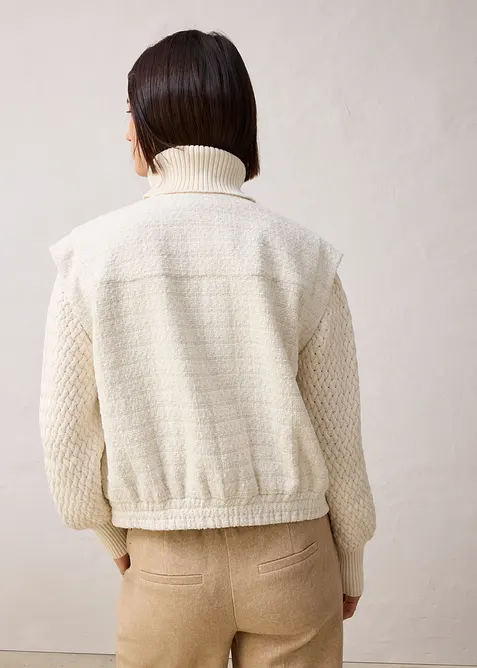 Kavajv&auml;st med ylleandel, bonprix