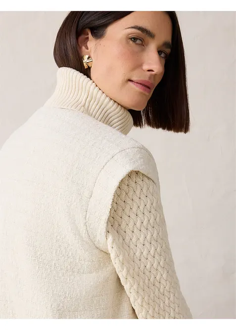 Kavajv&auml;st med ylleandel, bonprix