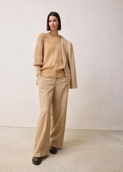 Tröja i bomull och ull, bonprix