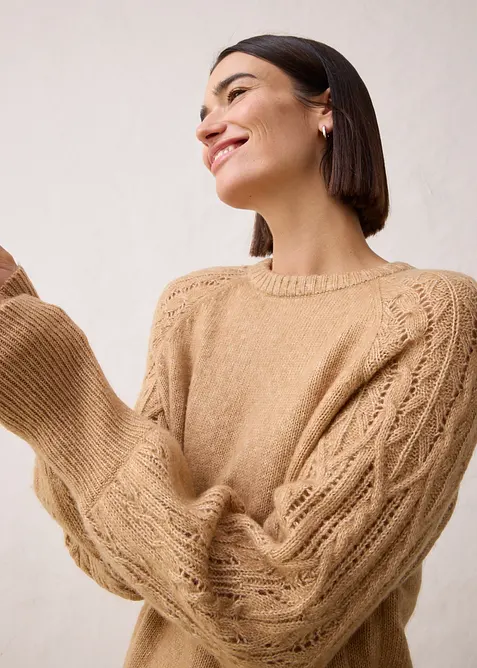 Tröja i bomull och ull, bonprix