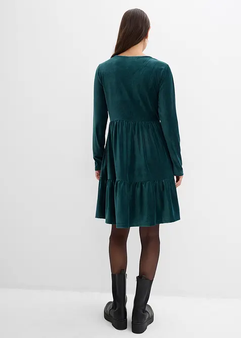 Minikl&auml;nning av elastisk sammet, bonprix