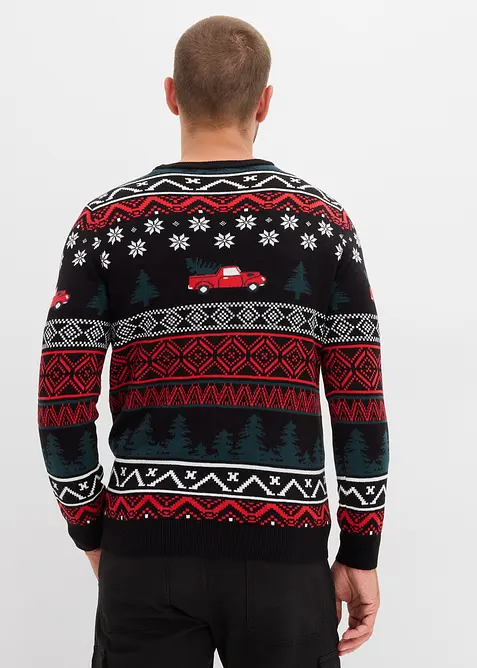 Finstickad tröja med julmotiv, bonprix