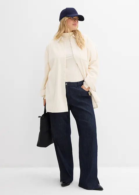 Wide Leg Jeans High Waist med bekväm midja, bonprix