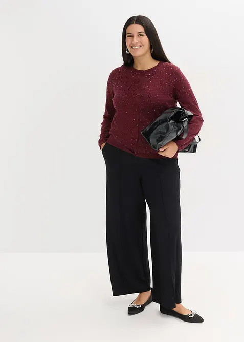 Cardigan med glitterstenar, bonprix