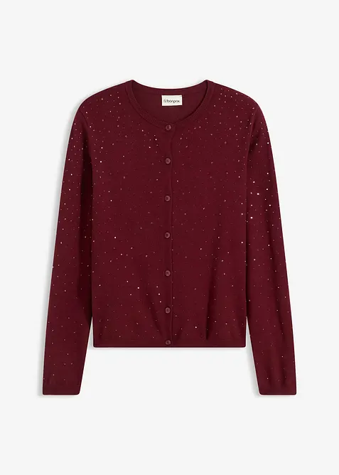 Cardigan med glitterstenar, bonprix