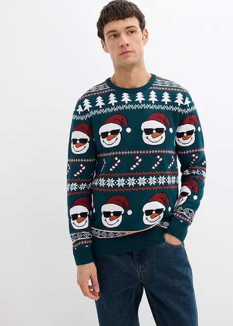 Mönstrad tröja med återvunnen bomull, bonprix