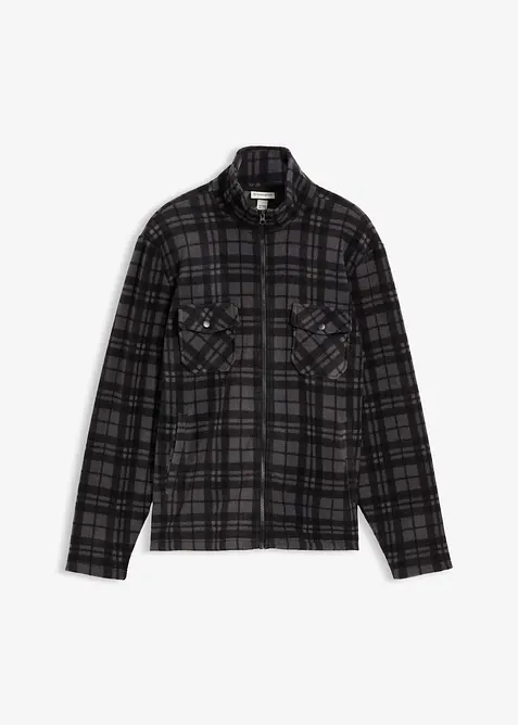 Fleecejacka med st&aring;krage, bonprix