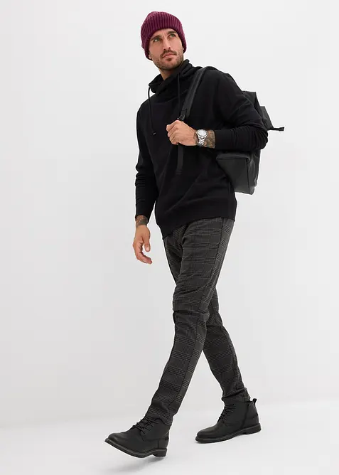 Sweatshirt i ekologisk bomull med sjalkrage, bonprix