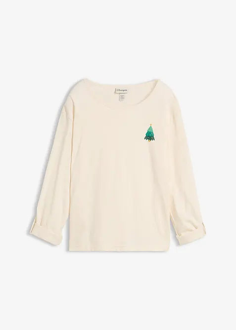 Långärmad topp i ekologisk bomull, bonprix