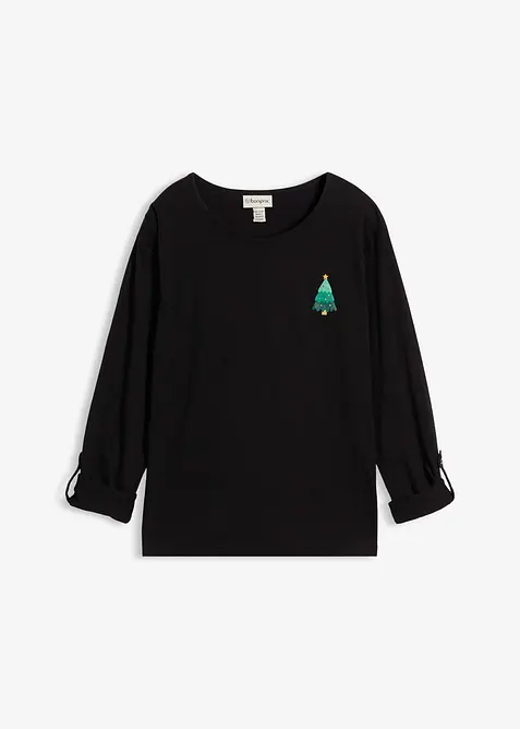 L&aring;ng&auml;rmad topp i ekologisk bomull, bonprix